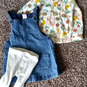 Long sleeve shirt dress and tights 9 month